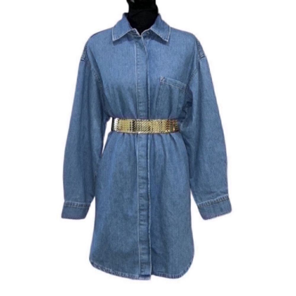 H&M Denim Blue Oversized Dress (Size XS)